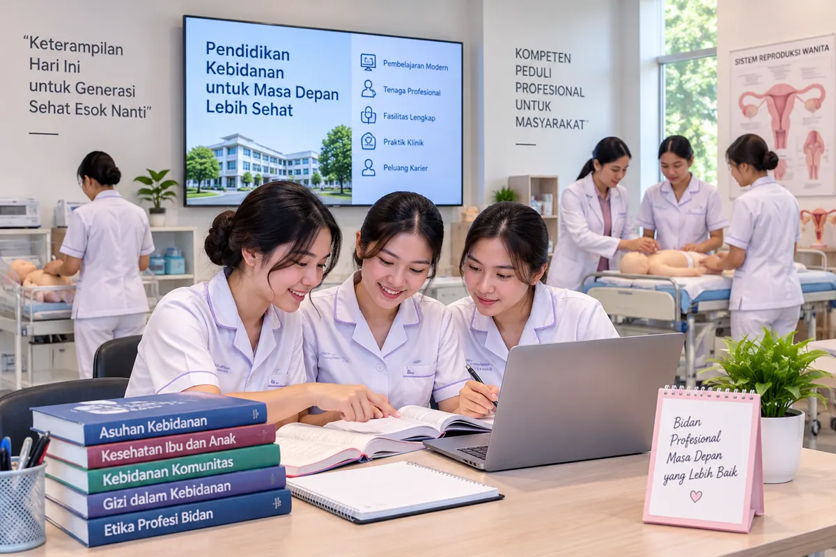 mahasiswa kebidanan belajar dan praktik menggunakan fasilitas pendidikan modern