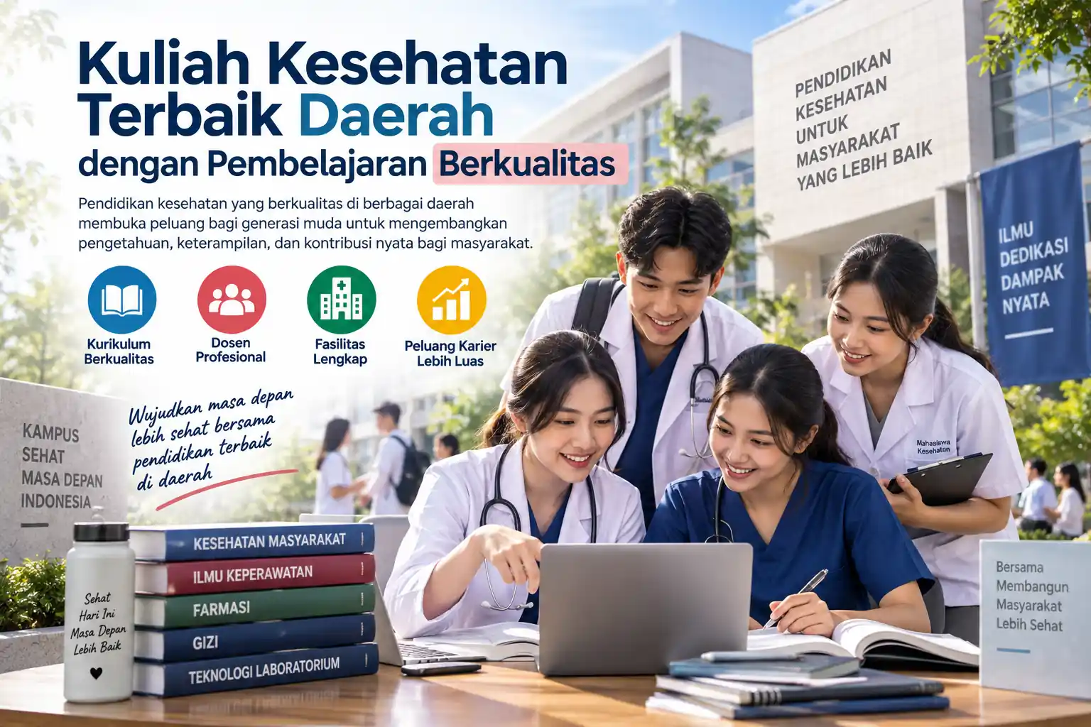 mahasiswa kesehatan mengikuti pembelajaran berkualitas di lingkungan kampus daerah